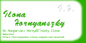 ilona hornyanszky business card